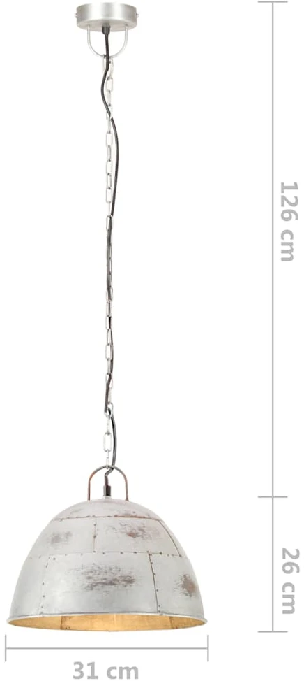 Pakabinamas šviestuvas, sidabrinis, 31cm, 25W, apskritas, E27