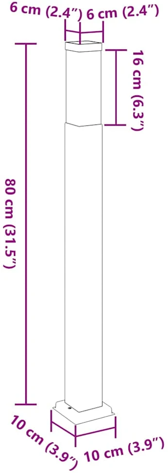Pakabinamas šviestuvas Šviestuvai stulpeliams, 3 vnt., 80 cm, juodi, IP44