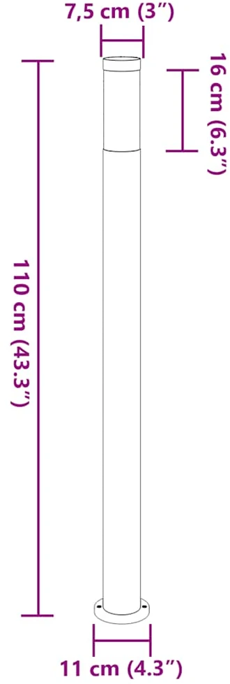 Pakabinamas šviestuvas Šviestuvai stulpeliams, 3 vnt., 110 cm, nerūdijantis plienas, IP44