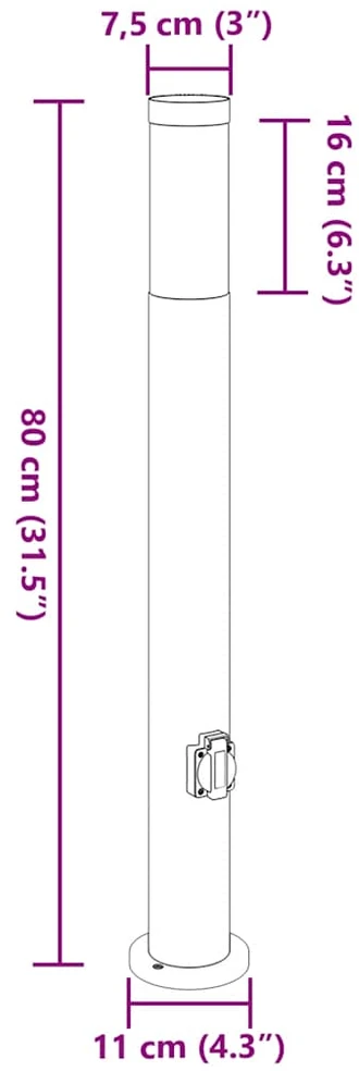 Pakabinamas šviestuvas Šviestuvai su išleidimo anga, 3 vnt., 80 cm, nerūdijantis plienas, IP44