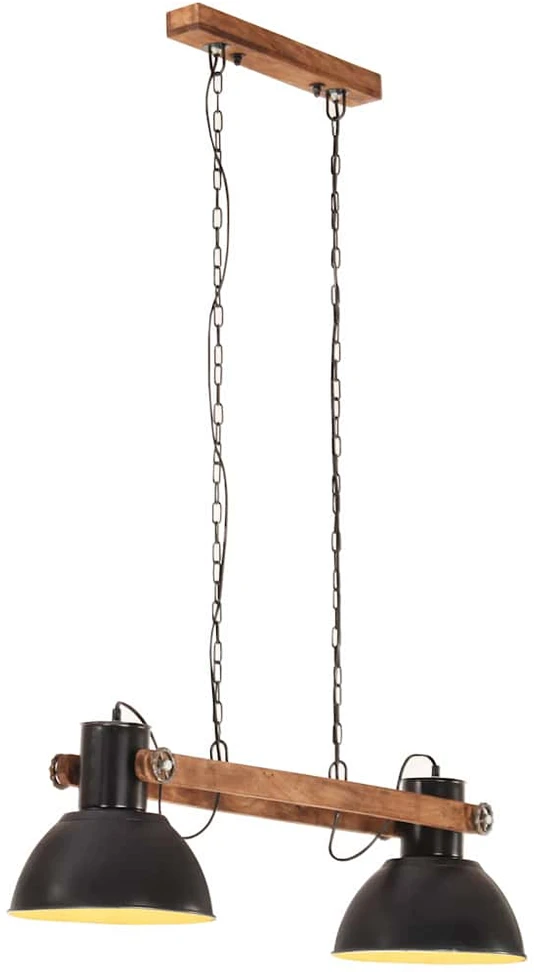Pakabinamas šviestuvas, visiškai juodas, 109cm, 25W, E27