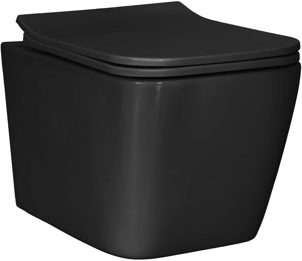 Pakabinamas tualeto puodas Keramika Juoda
