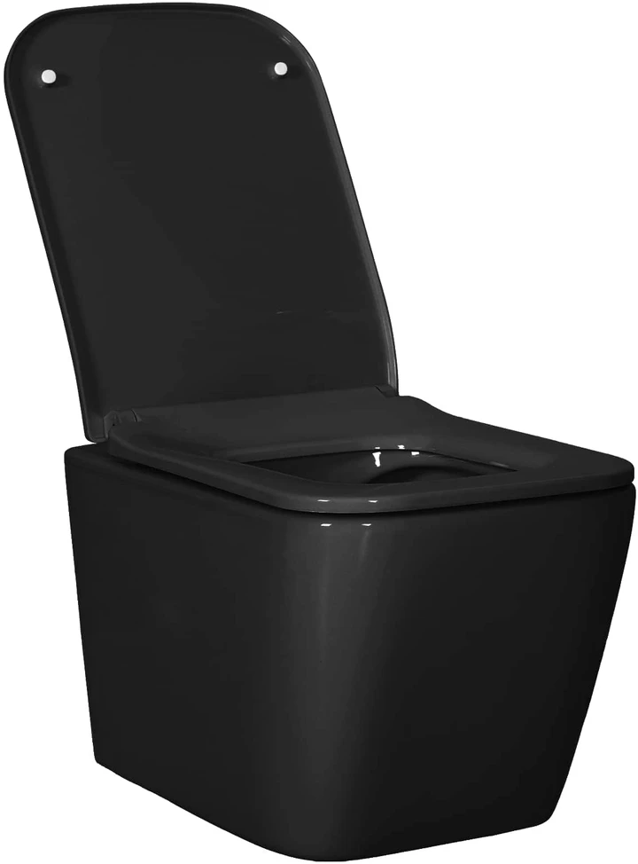 Pakabinamas tualeto puodas Keramika Juoda