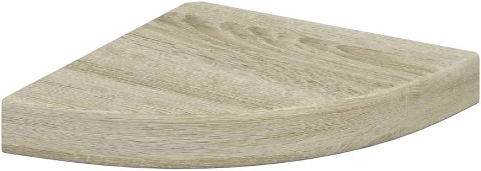 Pakabinamos kampinės lentynos, 2vnt., ąžuolo, 25x25x3,8cm, MDF