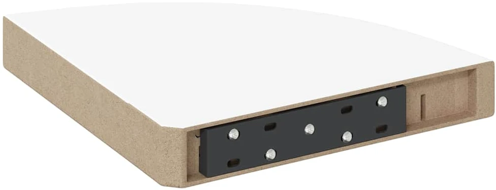 Pakabinamos kampinės lentynos, 2vnt., baltos, 25x25x3,8cm, MDF
