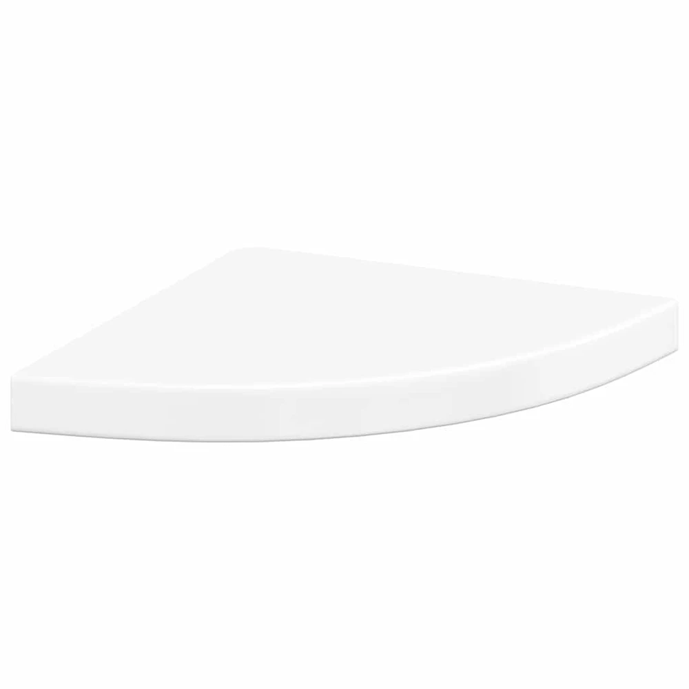 Pakabinamos kampinės lentynos, 4vnt., baltos, 35x35x3,8cm, MDF