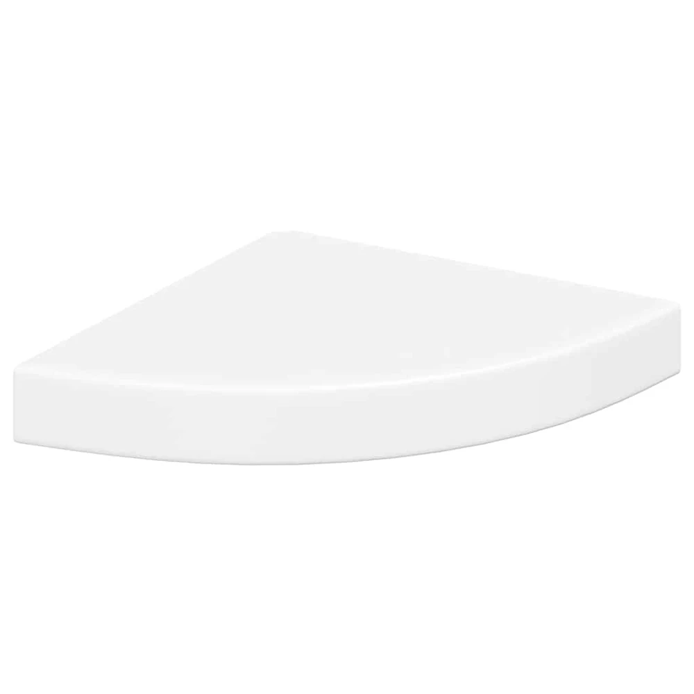 Pakabinamos kampinės lentynos, 4vnt., baltos, 25x25x3,8cm, MDF