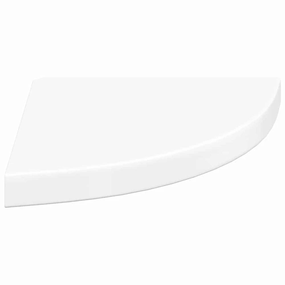 Pakabinamos kampinės lentynos, 4vnt., baltos, 35x35x3,8cm, MDF
