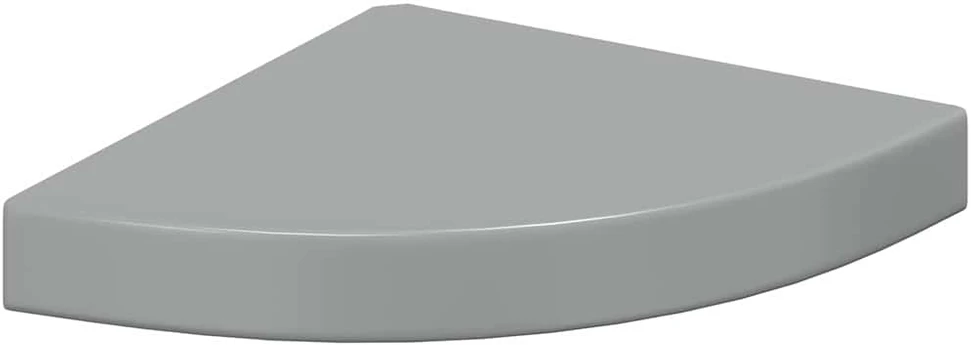 Pakabinamos kampinės lentynos, 4vnt., pilkos, 25x25x3,8cm, MDF