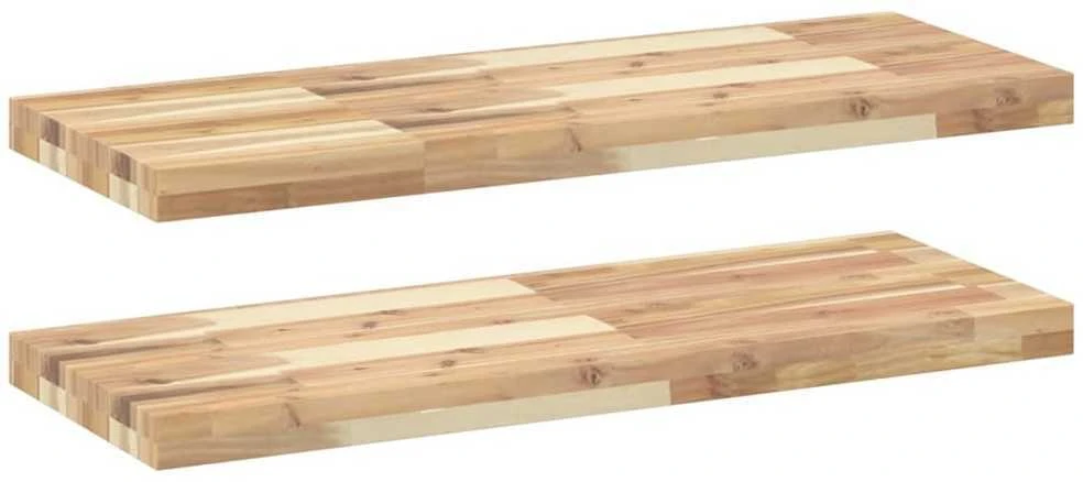 Pakabinamos lentynos, 2vnt., 100x30x4cm, neapdorota akacija