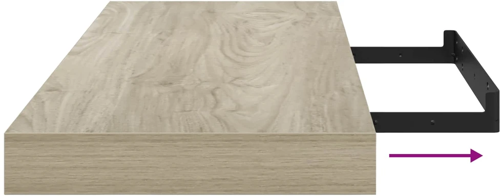 Pakabinamos lentynos, 2vnt., ąžuolo, 60x23,5x3,8cm, MDF
