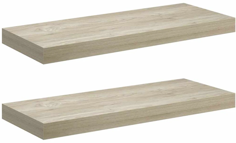 Pakabinamos lentynos, 2vnt., ąžuolo, 60x23,5x3,8cm, MDF