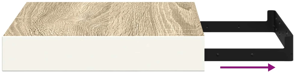Pakabinamos lentynos, 2vnt., ąžuolo/baltos, 23x23,5x3,8cm, MDF