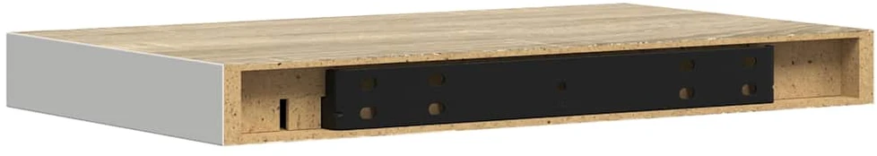 Pakabinamos lentynos, 2vnt., ąžuolo/baltos, 50x23x3,8cm, MDF