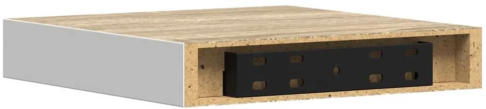 Pakabinamos lentynos, 2vnt., ąžuolo/baltos, 23x23,5x3,8cm, MDF