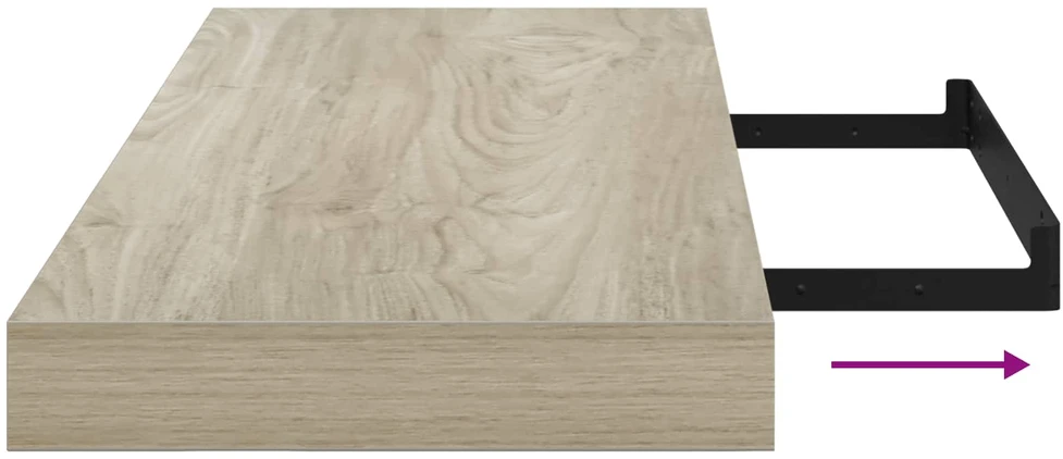 Pakabinamos lentynos, 2vnt., ąžuolo spalvos, 90x23,5x3,8cm, MDF