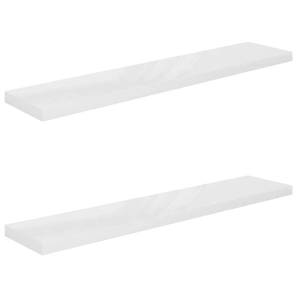 Pakabinamos lentynos, 2vnt., baltos, 120x23,5x3,8cm, MDF