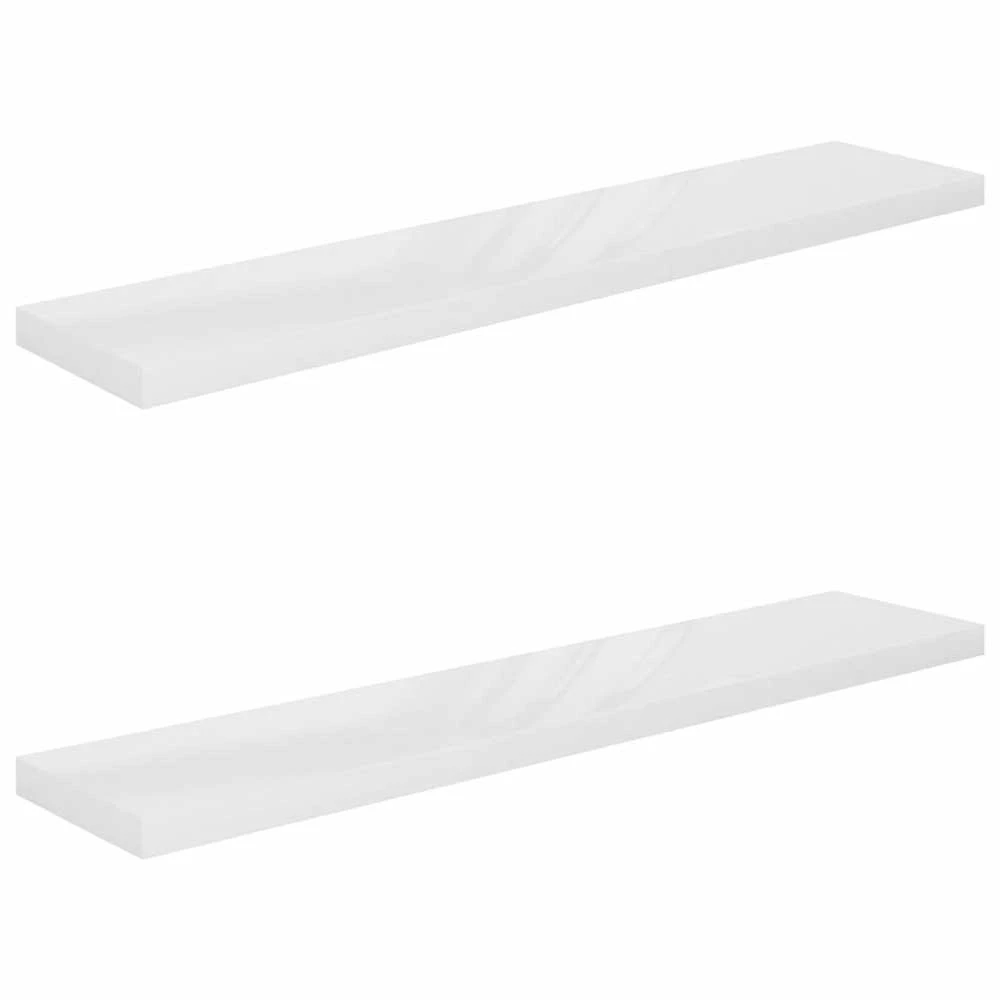 Pakabinamos lentynos, 2vnt., baltos, 120x23,5x3,8cm, MDF