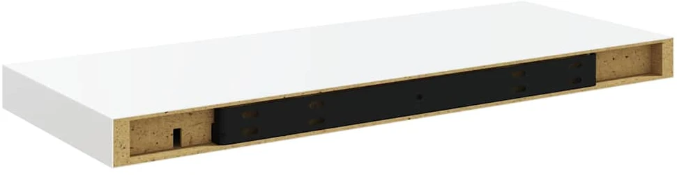 Pakabinamos lentynos, 2vnt., baltos, 60x23,5x3,8cm, MDF