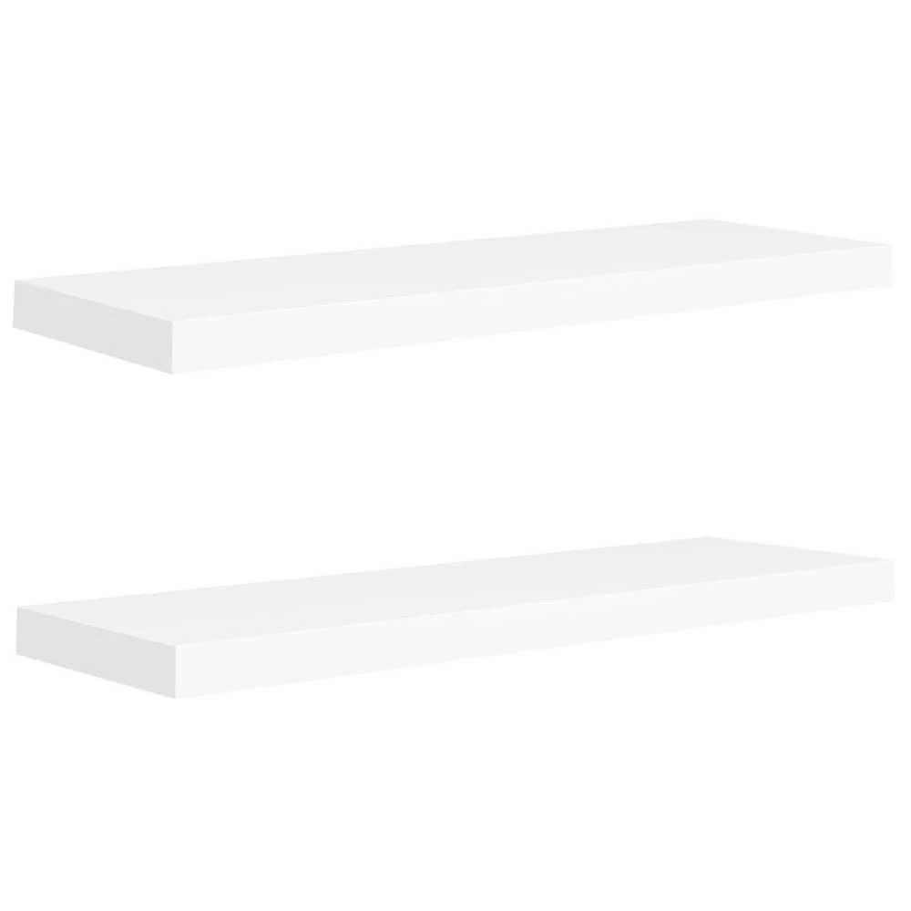 Pakabinamos lentynos, 2vnt., baltos, 80x23,5x3,8cm, MDF