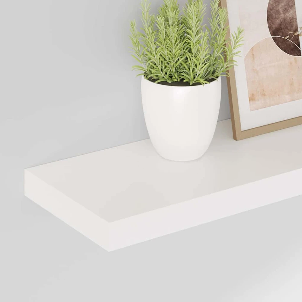 Pakabinamos lentynos, 2vnt., baltos, 80x23,5x3,8cm, MDF