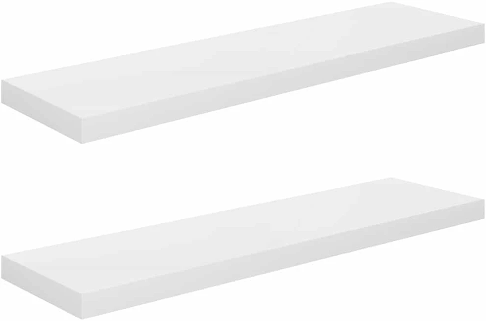 Pakabinamos lentynos, 2vnt., baltos, 90x23,5x3,8cm, MDF