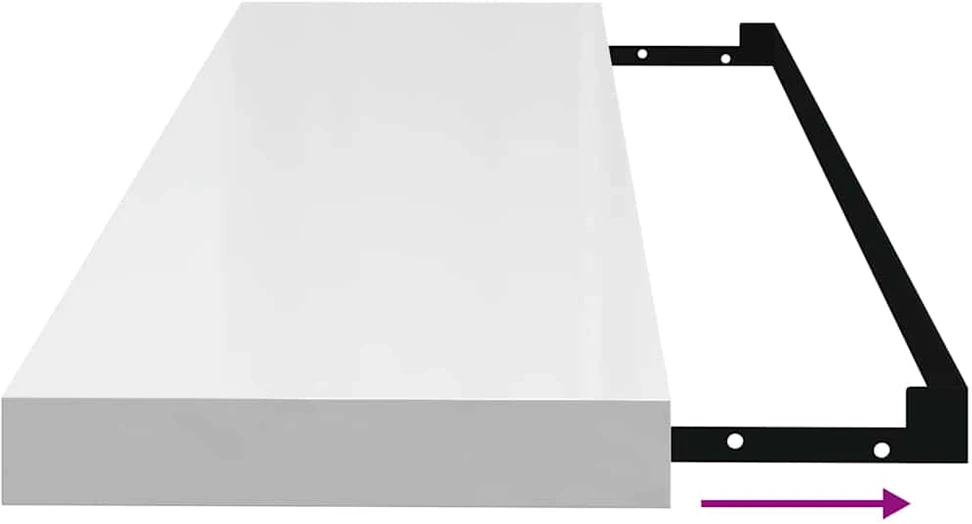 Pakabinamos lentynos, 2vnt., baltos, 90x23,5x3,8cm, MDF