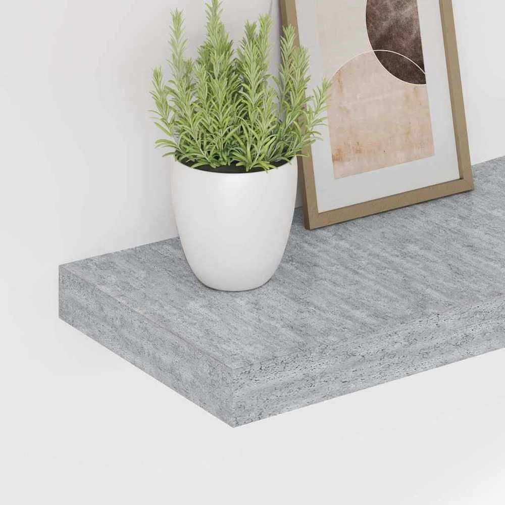 Pakabinamos lentynos, 2vnt., betono pilkos, 60x23,5x3,8cm, MDF