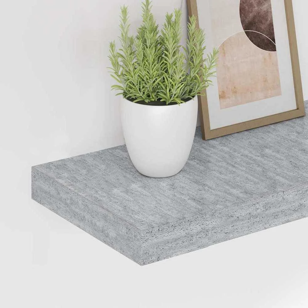 Pakabinamos lentynos, 2vnt., betono pilkos, 90x23,5x3,8cm, MDF