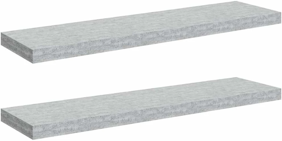 Pakabinamos lentynos, 2vnt., betono pilkos, 90x23,5x3,8cm, MDF