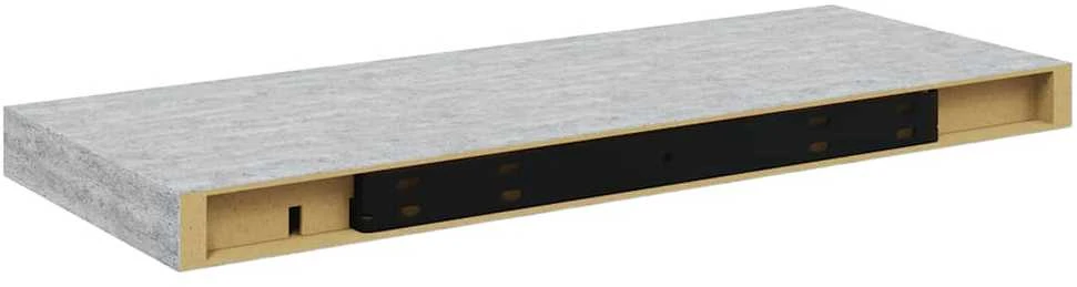 Pakabinamos lentynos, 2vnt., betono pilkos, 60x23,5x3,8cm, MDF