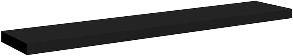 Pakabinamos lentynos, 2vnt., juodos, 120x23,5x3,8cm, MDF