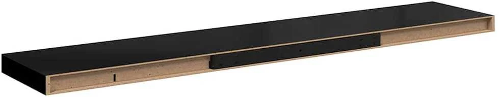 Pakabinamos lentynos, 2vnt., juodos, 120x23,5x3,8cm, MDF