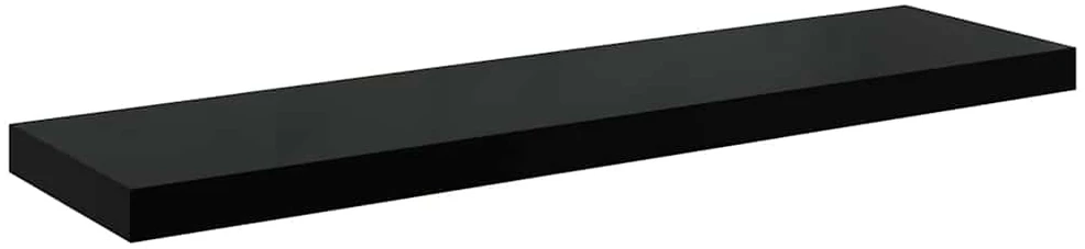 Pakabinamos lentynos, 2vnt., juodos, 90x23,5x3,8cm, MDF