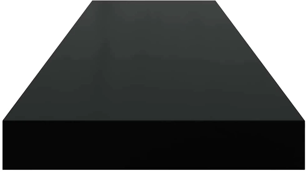 Pakabinamos lentynos, 2vnt., juodos, 90x23,5x3,8cm, MDF