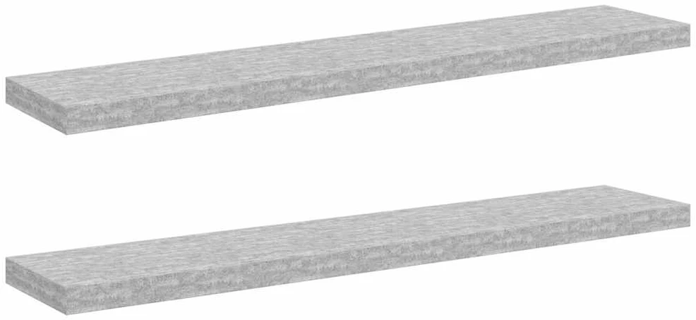 Pakabinamos lentynos, 2vnt., pilkos, 120x23,5x3,8cm, MDF