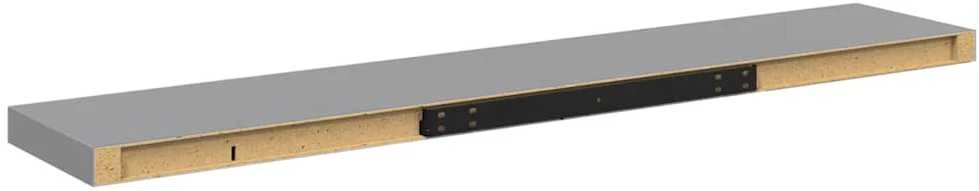 Pakabinamos lentynos, 2vnt., pilkos, 120x23,5x3,8cm, MDF