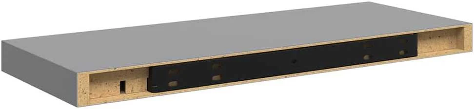 Pakabinamos lentynos, 2vnt., pilkos, 60x23,5x3,8cm, MDF