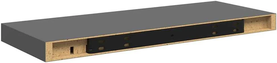 Pakabinamos lentynos, 2vnt., pilkos, 60x23,5x3,8cm, MDF