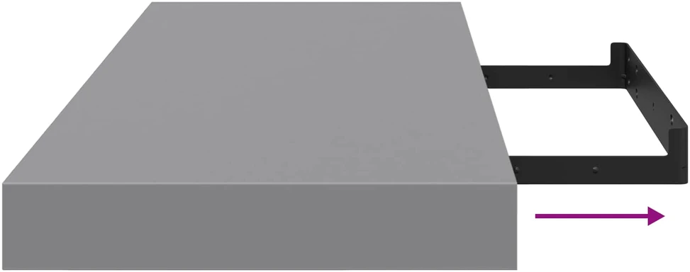 Pakabinamos lentynos, 2vnt., pilkos, 60x23,5x3,8cm, MDF