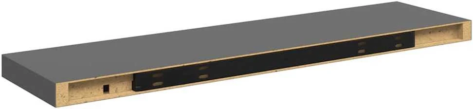 Pakabinamos lentynos, 2vnt., pilkos, 90x23,5x3,8cm, MDF