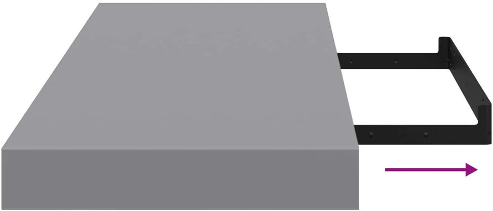 Pakabinamos lentynos, 2vnt., pilkos, 90x23,5x3,8cm, MDF