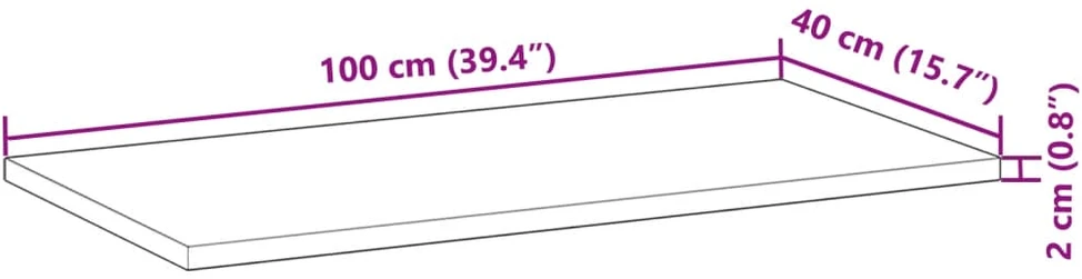 Pakabinamos lentynos, 3 vnt., 100x40x2 cm, aliejumi dažyta akacijos masyvo mediena