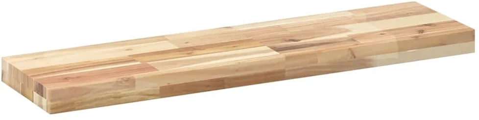 Pakabinamos lentynos, 4 vnt., 100x20x4 cm, neapdorota akacijos masyvo mediena