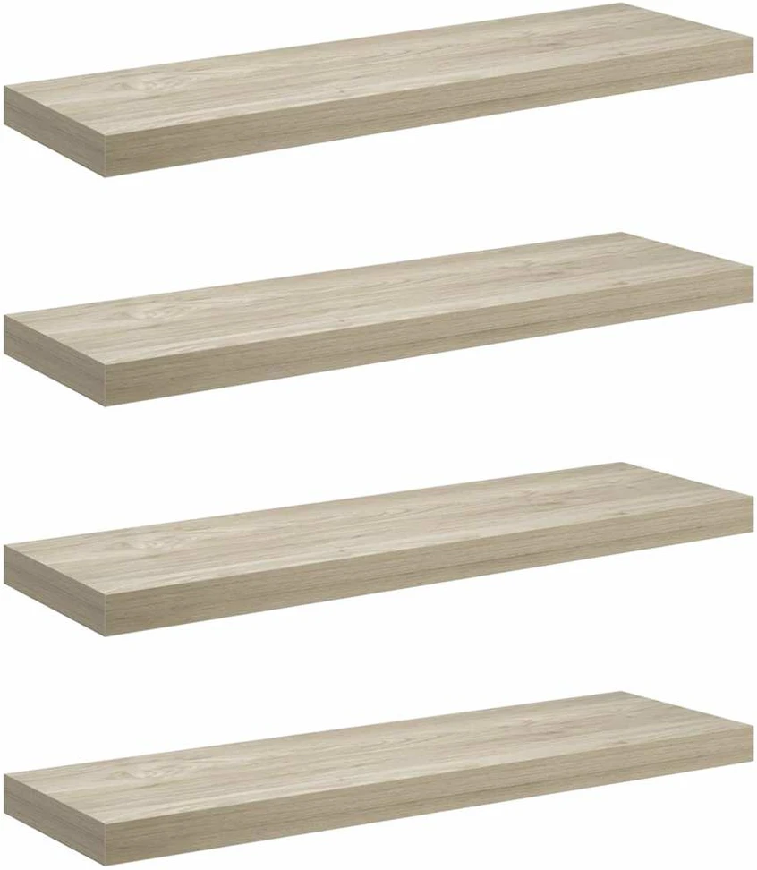 Pakabinamos lentynos, 4vnt., ąžuolo, 80x23,5x3,8cm, MDF