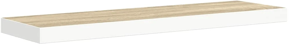 Pakabinamos lentynos, 4vnt., ąžuolo/baltos, 90x23,5x3,8cm, MDF