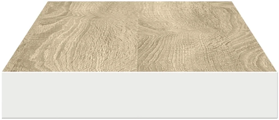 Pakabinamos lentynos, 4vnt., ąžuolo/baltos, 80x23,5x3,8cm, MDF