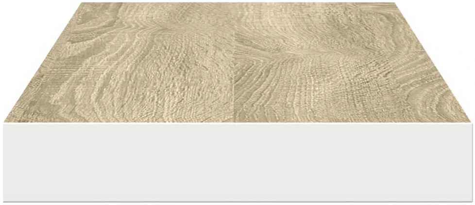Pakabinamos lentynos, 4vnt., ąžuolo/baltos, 90x23,5x3,8cm, MDF