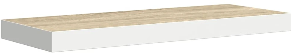 Pakabinamos lentynos, 4vnt., ąžuolo/baltos, 60x23,5x3,8cm, MDF