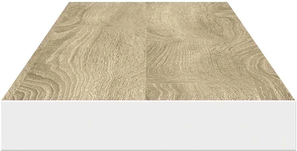 Pakabinamos lentynos, 4vnt., ąžuolo/baltos, 120x23,5x3,8cm, MDF